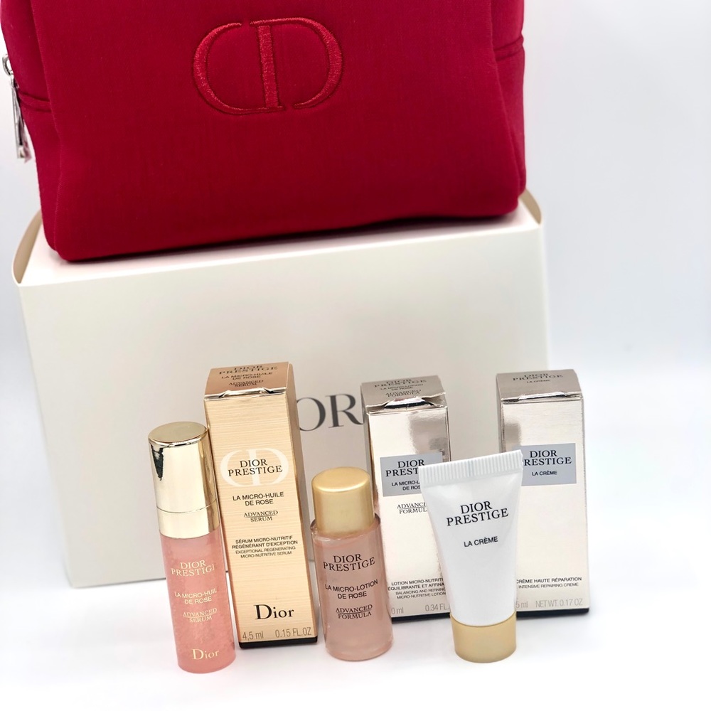 Dior Prestige skincare travel set cream serum lotion